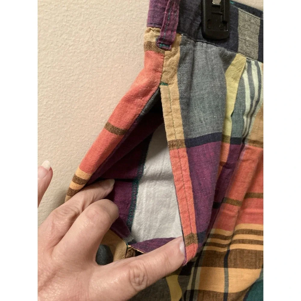 VINTAGE‎ Mens Shorts J CREW multicolor Madras Plaid cotton 36 Tennis Preppy